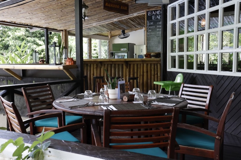 A laid restaurant table
